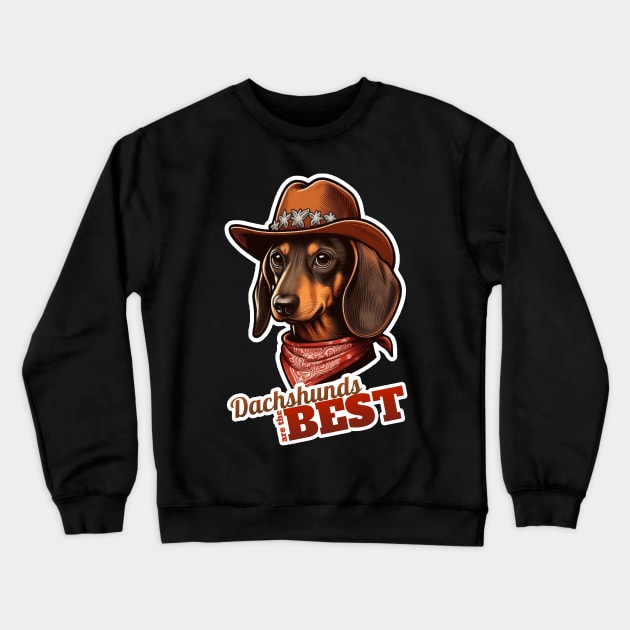 Cowboy Dachshund Crewneck Sweatshirt by k9-tee